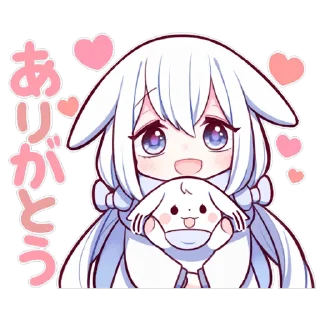 😛 emoji WHITE SWEETIE BUNNY 1 uzume Ver. Telegram sticker 2 of 40