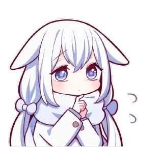 😕 emoji WHITE SWEETIE BUNNY 1 uzume Ver. Telegram sticker 1 of 40