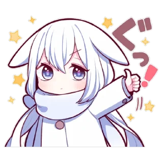 👍 emoji WHITE SWEETIE BUNNY 1 uzume Ver. Telegram sticker 4 of 40