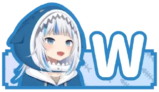 🔤 emoji 可愛鯊鯊 Gawr Gura 的 ABC  @Vtuber8c Telegram sticker 23 of 73