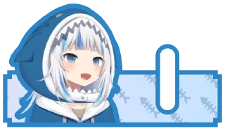 🔤 emoji 可愛鯊鯊 Gawr Gura 的 ABC  @Vtuber8c Telegram sticker 9 of 73