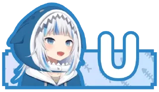 🔤 emoji 可愛鯊鯊 Gawr Gura 的 ABC  @Vtuber8c Telegram sticker 21 of 73