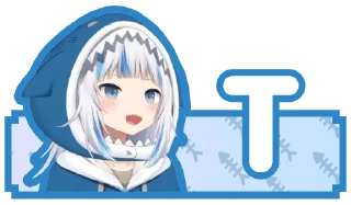 🔤 emoji 可愛鯊鯊 Gawr Gura 的 ABC  @Vtuber8c Telegram sticker 20 of 73
