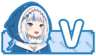 🔤 emoji 可愛鯊鯊 Gawr Gura 的 ABC  @Vtuber8c Telegram sticker 22 of 73