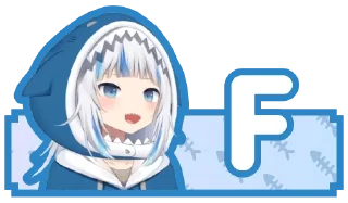 🔤 emoji 可愛鯊鯊 Gawr Gura 的 ABC  @Vtuber8c Telegram sticker 6 of 73