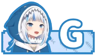 🔤 emoji 可愛鯊鯊 Gawr Gura 的 ABC  @Vtuber8c Telegram sticker 7 of 73