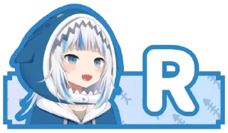 🔤 emoji 可愛鯊鯊 Gawr Gura 的 ABC  @Vtuber8c Telegram sticker 18 of 73