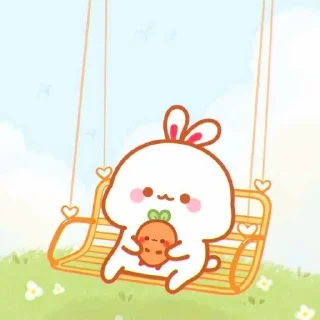 🍥 emoji cute bunny ⋆ Ꮺ ָ࣪ ۰ @seanptraa Telegram sticker 1 of 50