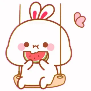 🍥 emoji cute bunny ⋆ Ꮺ ָ࣪ ۰ @seanptraa Telegram sticker 13 of 50