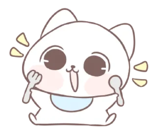 🐱 emoji Marshmallow Puppies: Kitty! 2 @LineStickerss Telegram sticker 21 of 40