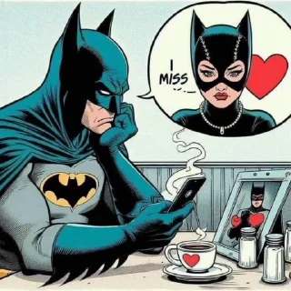🦇 emoji Batman ♡ Catwomen @Hanim1O Telegram sticker 23 of 100
