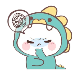🤔 emoji Chubby Dino! @deazzle Telegram sticker 22 of 24