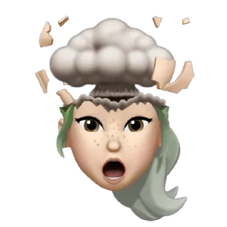 Sticker from matcha ash