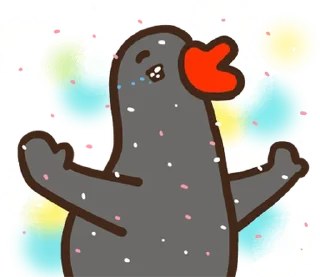 ⭐ emoji 黑白鵝26嘻嘻不嘻嘻 @moe_sticker_bot Telegram sticker 10 of 40