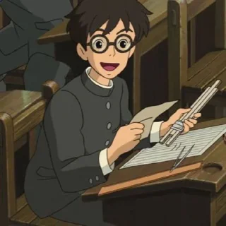 🎞 emoji Jiro Horikoshi | @Otakuworldhelp Telegram sticker 14 of 31