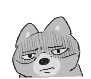 😒 emoji (S1.EP4) 嗚比的朋友_黑白講 @moe_sticker_bot Telegram sticker 23 of 40