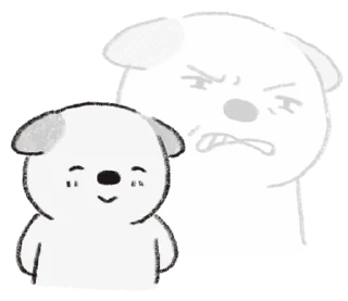 🙂 emoji (S1.EP4) 嗚比的朋友_黑白講 @moe_sticker_bot Telegram sticker 4 of 40