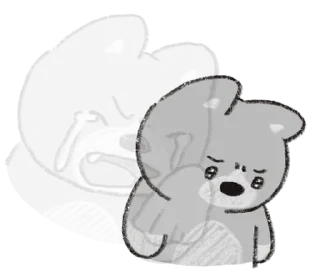😢 emoji (S1.EP4) 嗚比的朋友_黑白講 @moe_sticker_bot Telegram sticker 3 of 40