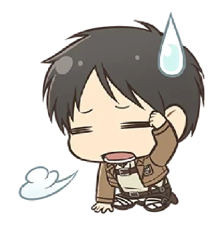 😓 emoji @xxyuji || Attack on Titan Chibi Telegram sticker 23 of 40