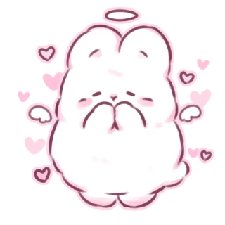 ⭐ emoji fluffy marshmallow bunny 2 @deazzle @cremium Telegram sticker 8 of 40