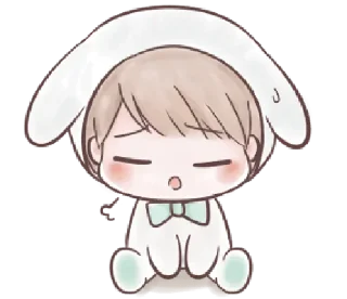 😪 emoji Marshmallow Bunny || @xxyuji Telegram sticker 11 of 40