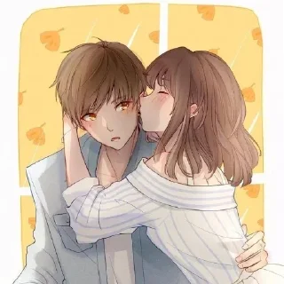 😘 emoji Anime couple by : yuuzeyn nee-san Telegram sticker 22 of 33