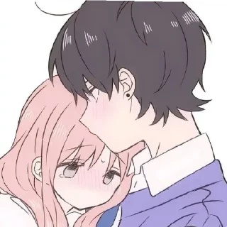 😞 emoji Anime couple by : yuuzeyn nee-san Telegram sticker 19 of 33