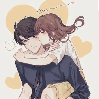 😘 emoji Anime couple by : yuuzeyn nee-san Telegram sticker 21 of 33