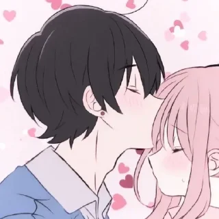 😚 emoji Anime couple by : yuuzeyn nee-san Telegram sticker 18 of 33