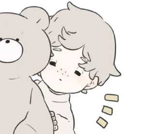 🫣 emoji a boy, who like stuffed animals @deazzle Telegram sticker 15 of 40