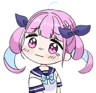 😢 emoji Minato Aqua ➜ @animee_stickers Telegram sticker 14 of 29