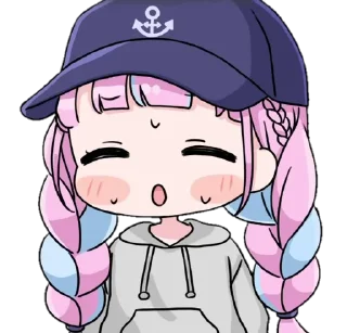 😪 emoji Minato Aqua ➜ @animee_stickers Telegram sticker 17 of 29