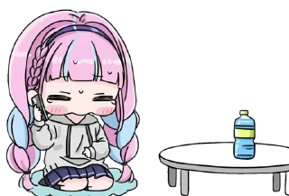 😔 emoji Minato Aqua ➜ @animee_stickers Telegram sticker 22 of 29