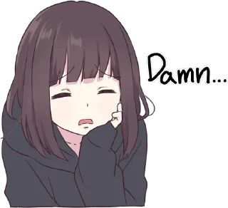 😞 emoji [@AnimeSeriesEngDub] Cute Pack — @stckrRobot Telegram sticker 13 of 89
