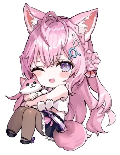 😍 emoji Hakui KOyOri (hololive) @Anak_kucing_stiker Telegram sticker 24 of 45