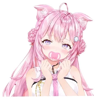😍 emoji Hakui KOyOri (hololive) @Anak_kucing_stiker Telegram sticker 1 of 45