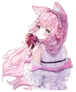 😍 emoji Hakui KOyOri (hololive) @Anak_kucing_stiker Telegram sticker 16 of 45
