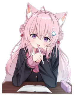😍 emoji Hakui KOyOri (hololive) @Anak_kucing_stiker Telegram sticker 13 of 45