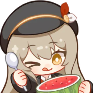 🍉 emoji 秋凛子 Rinco 装扮表情 Telegram sticker 5 of 20
