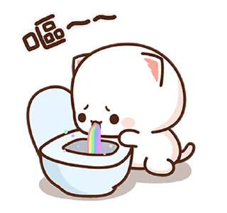 🤮 emoji 『 @stickers_gifs_store 』peach and Goma❤️🥂 Telegram sticker 19 of 50