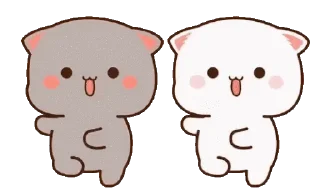 👯‍♀ emoji 『 @stickers_gifs_store 』 peach and Goma❤️🥂 Telegram sticker 16 of 50