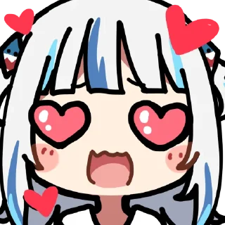😍 emoji Gawr Gura Telegram sticker 5 of 30