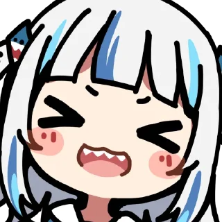 😆 emoji Gawr Gura Telegram sticker 6 of 30