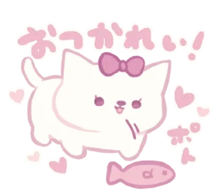 ⭐ emoji Dull pink cat and girl @deazzle @cremium Telegram sticker 15 of 24