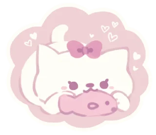 ⭐ emoji Dull pink cat and girl @deazzle @cremium Telegram sticker 13 of 24