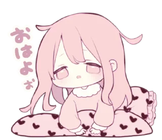 ⭐ emoji Dull pink cat and girl @deazzle @cremium Telegram sticker 1 of 24