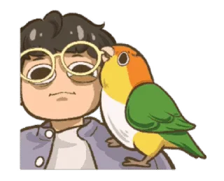 ⭐ emoji Ｑ比＆胡迪鸚鵡小朋友-凱克過動篇 @moe_sticker_bot Telegram sticker 16 of 16