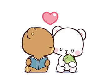 😘 emoji Milk & Mocha : Happiness! @moe_sticker_bot Telegram sticker 15 of 24