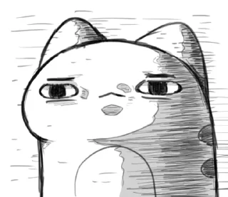 😐 emoji 貓貓蟲咖波-黑白素描奇怪表情篇 @moe_sticker_bot Telegram sticker 18 of 32