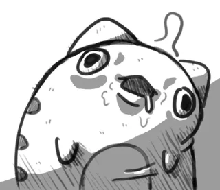 ⭐ emoji 貓貓蟲咖波-黑白素描奇怪表情篇 @moe_sticker_bot Telegram sticker 24 of 32